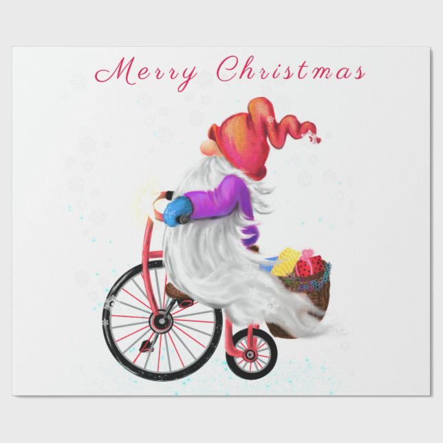 Presente Gnomo de papel de enrolamento de Natal com present (Aberto)