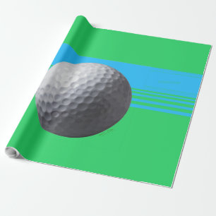 Presente Golf Ball - Papel brilhante de embrulho grande