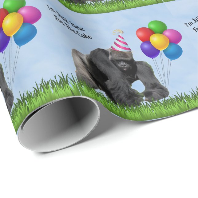 Presente Gorila de aniversário divertida - Papel de enrolar (Ponta do rolo)