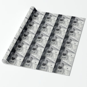Presente Guitarra e papel de envolvimento telhado partitura