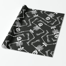 Presente Halloween Papel de embrulhamento do padrão de esqu