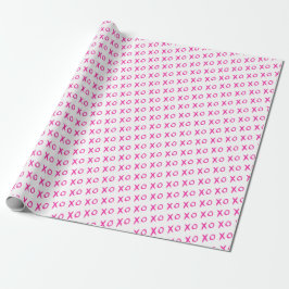 Presente "Hugs & Kisses" Papel de enrolamento XOXO branco e