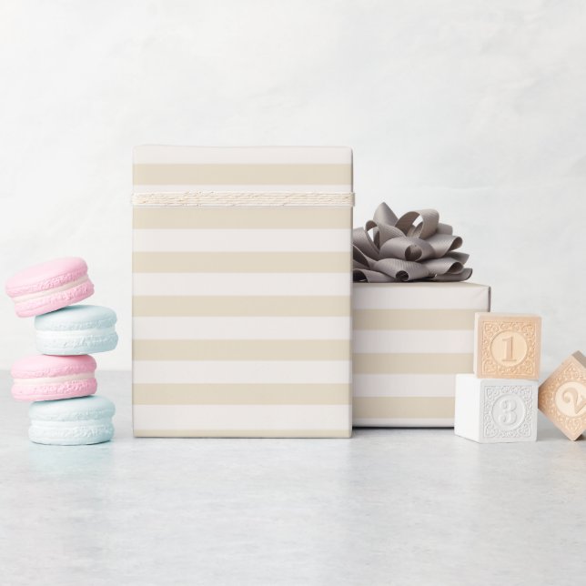 Presente Ideal bege Pequeno - Rolha de papel embrulhada (Chá de bebê)