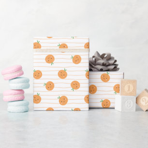 Presente Impressão de Padrão de Laranjas Cutas - Papel de E