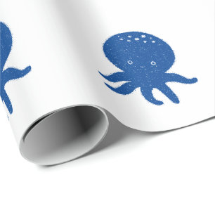 Presente Impressão de Papel Antigo do Cartoon de Octopus Bo