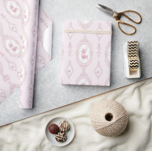 Presente Impressão de Papel de Parede Vitoriano Rosa (Artesanato)