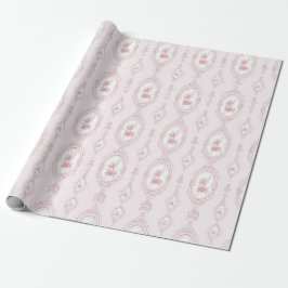 Presente Impressão de Papel de Parede Vitoriano Rosa