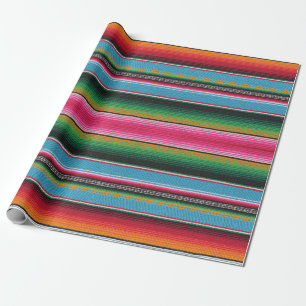 Presente impressão do serape, papel de envolvimento, azul