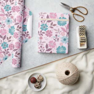 Presente Impressão Floral Colorida - Rolha de papel de enro