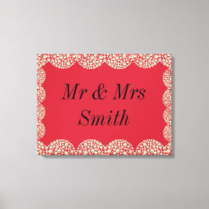 Presente incomum de canvas de casamento personaliz