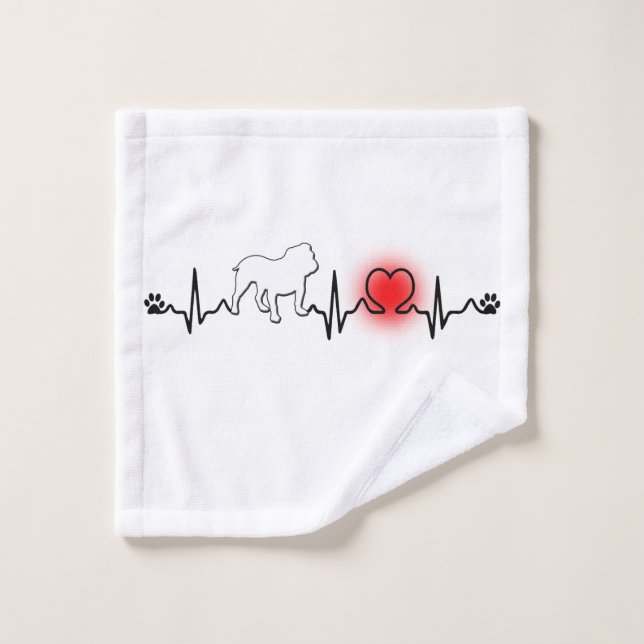 Presente inglês de toalhas do banheiro do buldogue (Pano de lavar)