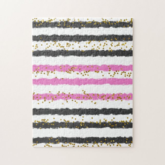 Presente inviável de quebra-cabeça preto rosa-pret (Vertical)