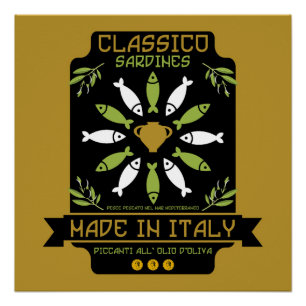 Presente italiano de Impressão de Arte Sardine