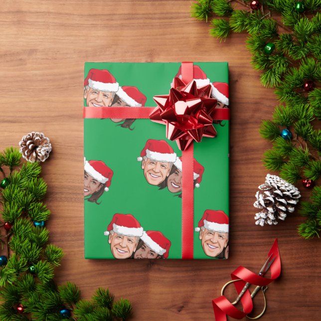 Presente Joe e Kamala, papel de moldagem de natal (Presente de Natal)
