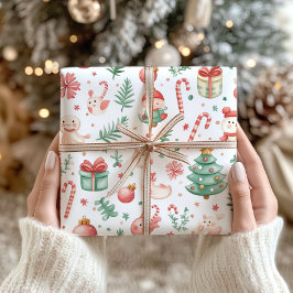 Presente Kawaii - Papel de embalagem de Natal nórdico