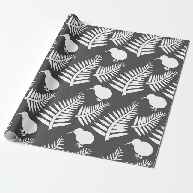 Presente Kiwi e samambaias Papel de enrolamento da Nova Zel (Desenrolado)