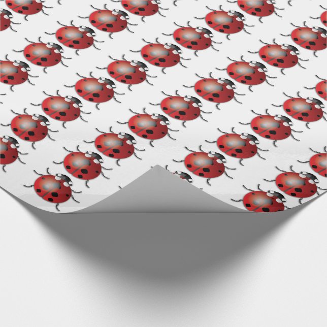 Presente Ladybug - Papel de enrolamento brilhante, 30" x 15 (Ponta)