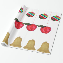 Presente Lâmpadas, Maçãs, Sinos, Papel De Enrolamento