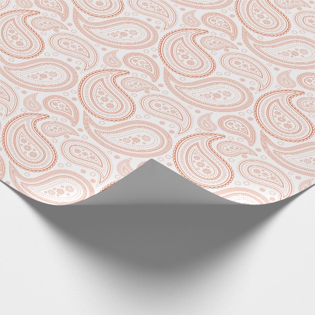 Presente Laranja brilhante de Paisley no papel de (Ponta)