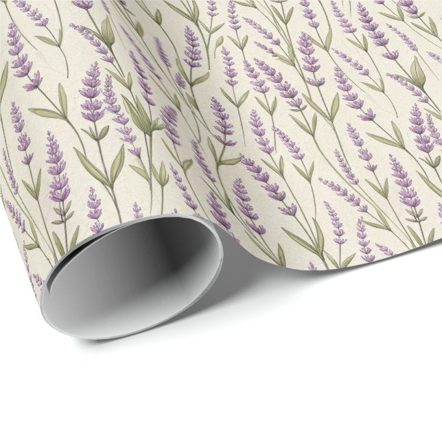 Presente Lavanda Flores Impressão de papel ondulação (Ponta do rolo)