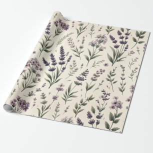Presente Lavanda no cilindro de papel de empacotamento de v