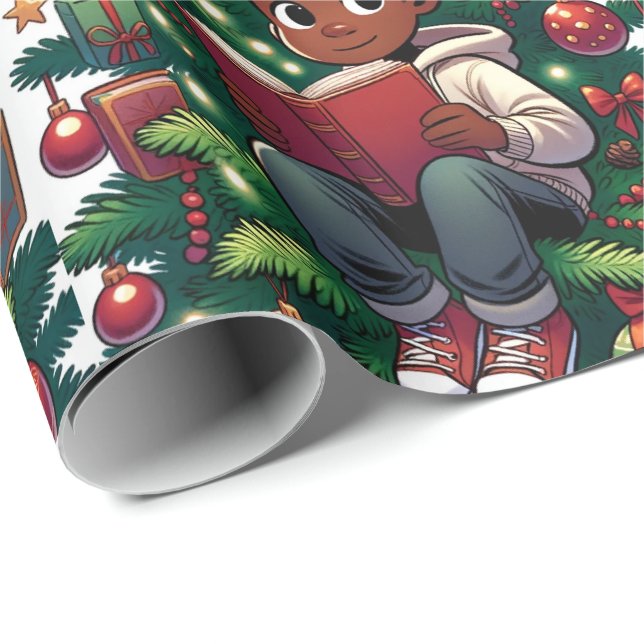 Presente Leitura Encantada - Papel de Moldagem de Natal (Ponta do rolo)