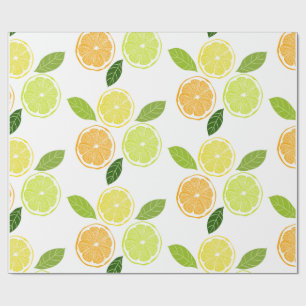 Presente Limão de citrinos e papel de embalagem de laranjas