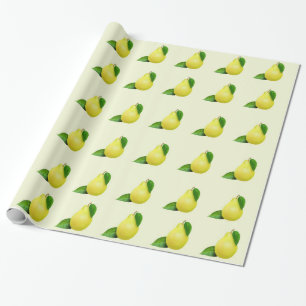 Presente Limões em papel de enrolamento amarelo