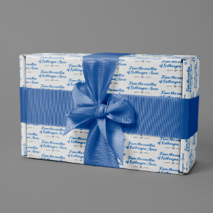 Presente Limpe o azul das Agulhas do papel de empacotamento