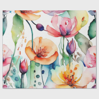 Presente Lindas flores coloridas Papel de ondulação