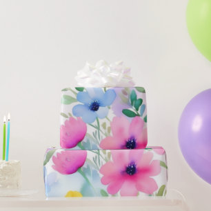 Presente Lindas flores cor-de-rosa Papel de enrolar