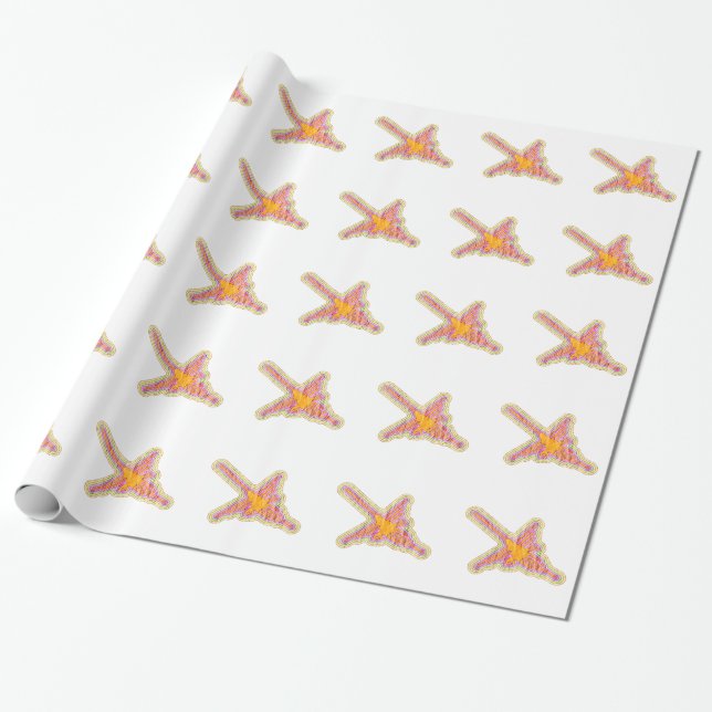 Presente Linhas de Nazca Beija-flor Com Efeito de Papel Enr (Desenrolado)