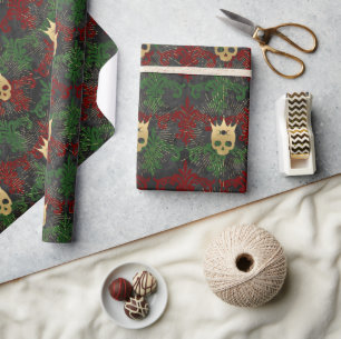 Presente Livro Verde vermelho gótico e papel Dourado de enr