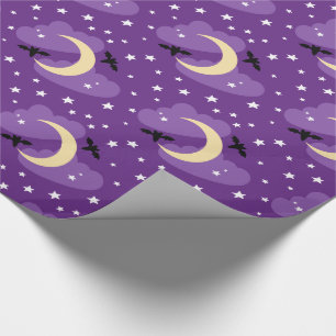 Presente Lua e Estrelas   Papel de moldagem do Halloween