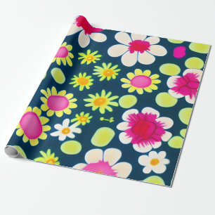 Presente MankDhani Colorful Flowers Papel de Acondicionamen
