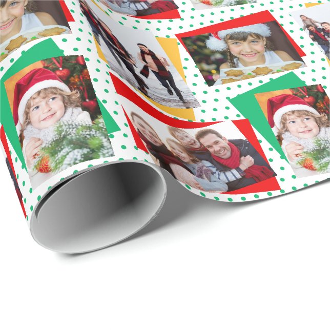 Presente Modelo de Papel de Natal para a Família Divertida (Ponta do rolo)
