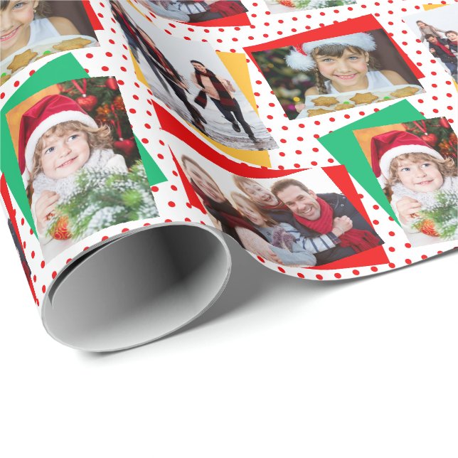 Presente Modelo de Papel de Natal para a Família Divertida (Ponta do rolo)