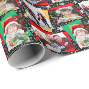 Presente Modelo do floco de neve do papel do Natal da foto