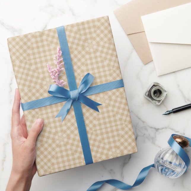 Presente Modern Gingham - Roll de Papel de Embalagem de Bei (Presentear)