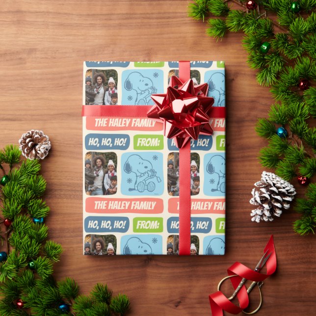 Presente Molho de Natal Snoopy com papel de moldagem fotogr (Presente de Natal)
