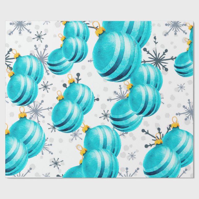Presente Molhos De Turquesa Chic Flocos De Neve Papel De Mo (Aberto)