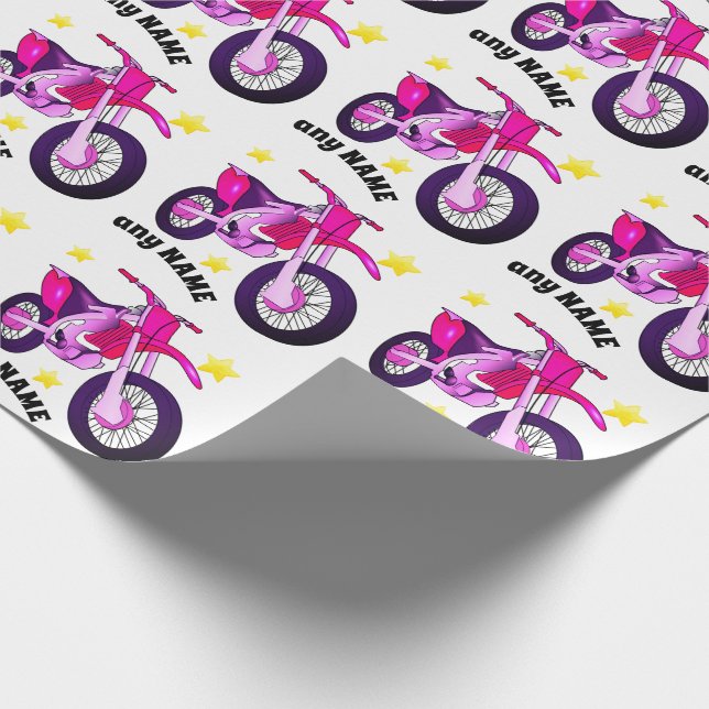 Presente Motocicleta rosa e papel personalizado de empacota (Ponta)