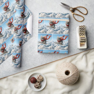 Presente Mouse aviador pilotando um avião de papel