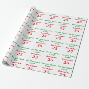 Presente "Não abra até o 25 de dezembro" o papel de