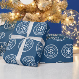 Presente Não Abrir Até O Papel Azul De Embalagem De Natal