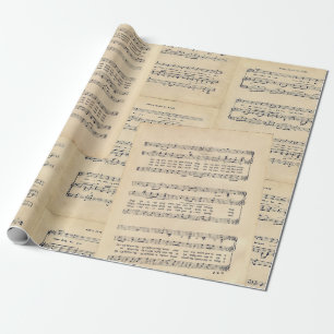 Presente Natais vintages Folha de Papel de Moldagem de Músi