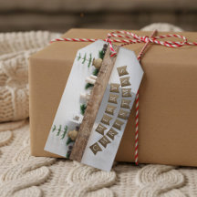 Presente Natal Etiquetas de Lareira Rustic Bunting