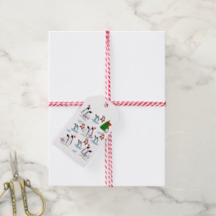 Presente Natal Etiquetas de Peixe Pinguim Snowman