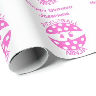 Presente Ninja de Pickleball com papel de empacotamento de