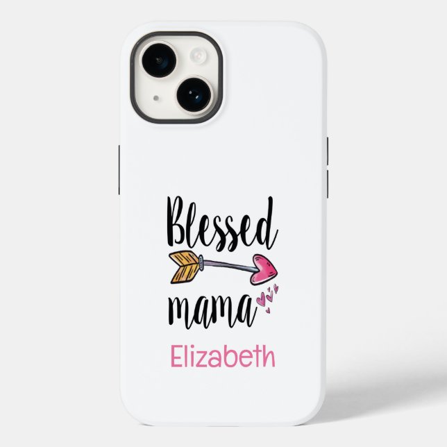 Presente Nome Monogramado Mãe Abençoada para Mamãe (Verso)